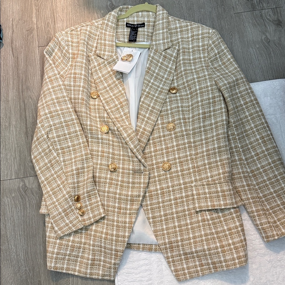 Attitude Unknown Women’s Blazer, Size XL NEW With Tags (Tan) - Picture 6 of 10